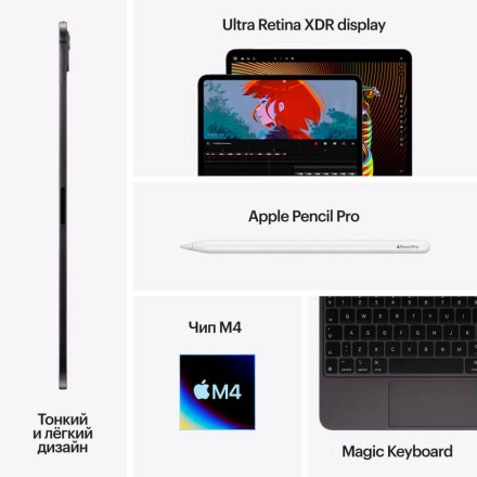 Планшет Apple iPad Pro 11" 2Tb (2024) Wi-Fi + Cellular серебристый
