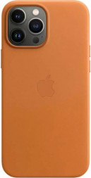 Чехол кожаный для iPhone 13 Pro Max Apple MagSafe (золотистая охра)