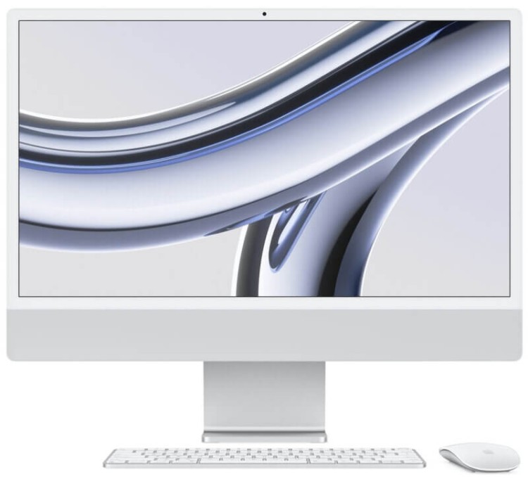 Моноблок Apple iMac 24" Retina 4,5K (M3 8C CPU, 10C GPU) 8/512GB SSD серебристый