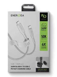 Кабель EnergEA FLOW USB-C to USB-C 5A 1.5м, белый