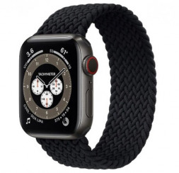 Плетёный монобраслет для Apple Watch 6 Series 40 мм (черный)