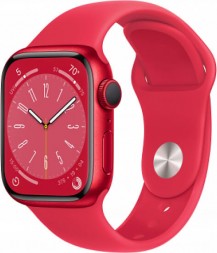 Часы Apple Watch Series 8, 41 мм (PRODUCT)RED спортивный ремешок